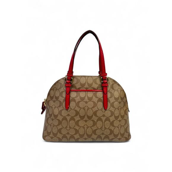 Coach Peyton Signature Cora Dome Coated Canvas Satchel Bag - Picture 7 of 16